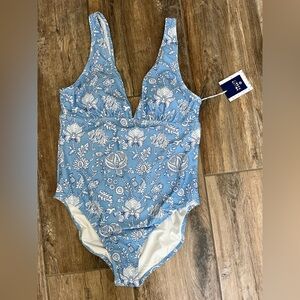 Roller Rabbit x Target Blue Floral One-Piece Swimsuit
